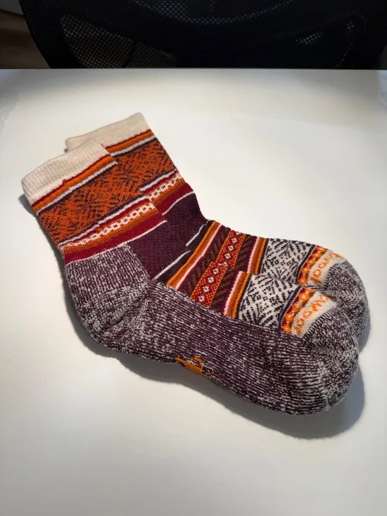 Smartwool Unisex Everyday Comfort Merino Patterned Socks - Orange, Purple, Cream - Picture 6 of 6